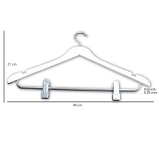 Ahşap görünümlü Mandallı Plastik, Elbise, Bluz Askısı 43 cm