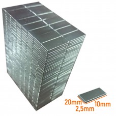 Dikdörtgen Neodyum Mıknatıs 20x10x2,5 mm